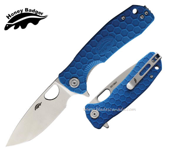 Honey Badger Med Flipper Folding Knife, FRN Blue, HB1017